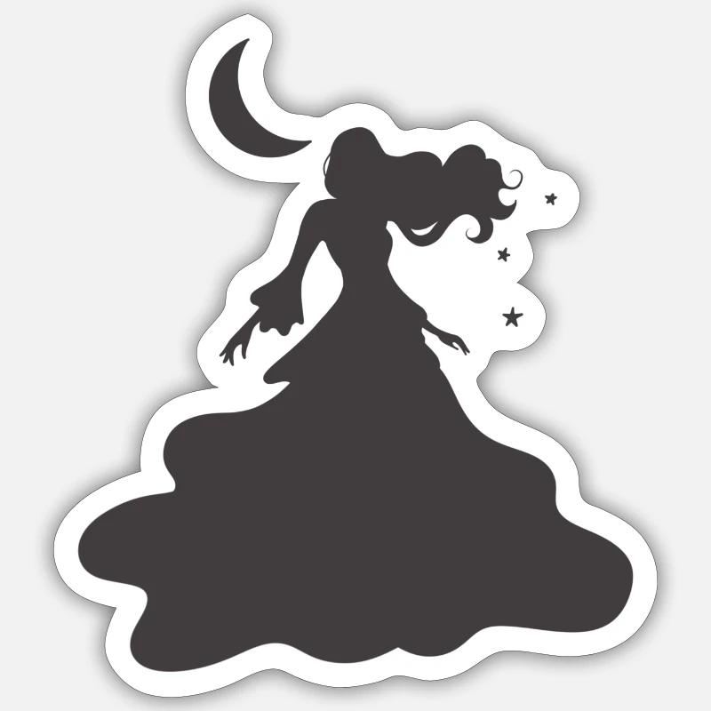 Carmilla Gothic - Vampire mystique - Sticker taille S (10 x 10 cm) - blanc mat