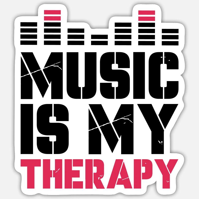 music is my therapy - Sticker size S (10 x 10 cm) - white matte