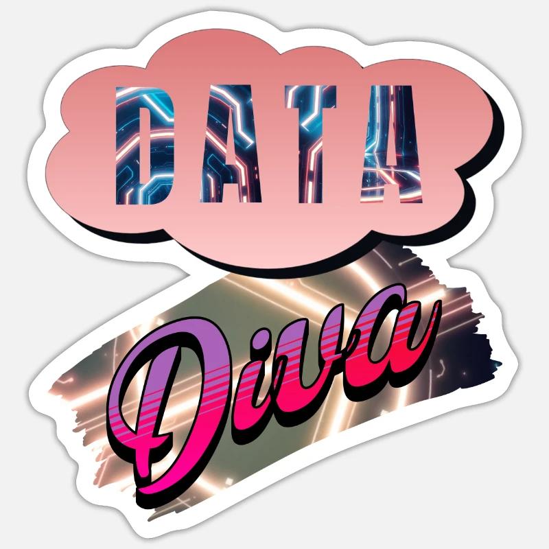 Data Diva - Sticker size S (10 x 10 cm) - white matte