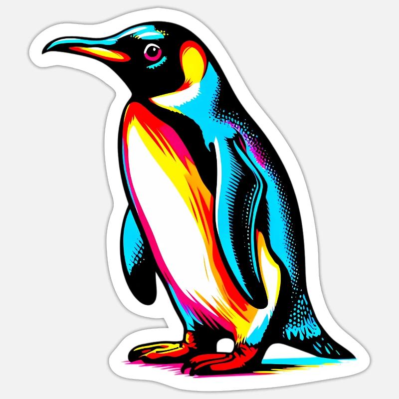 Pingouin - Sticker taille S (10 x 10 cm) - blanc mat