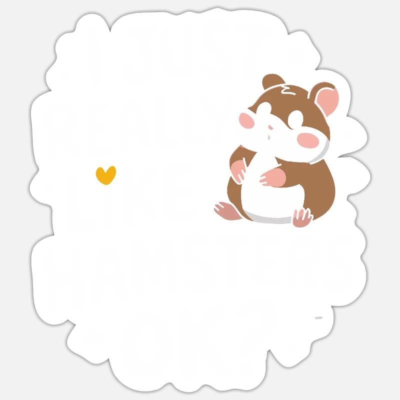 Hamster - Sticker taille S (10 x 10 cm) - blanc mat