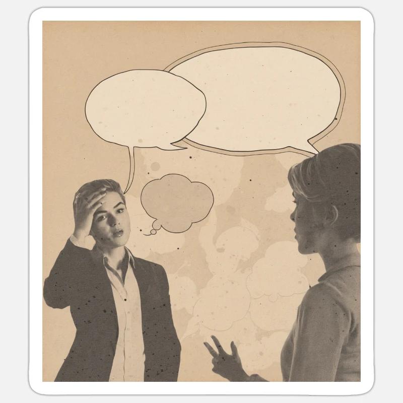 Retro Conversation Sticker size S (10 x 10 cm)