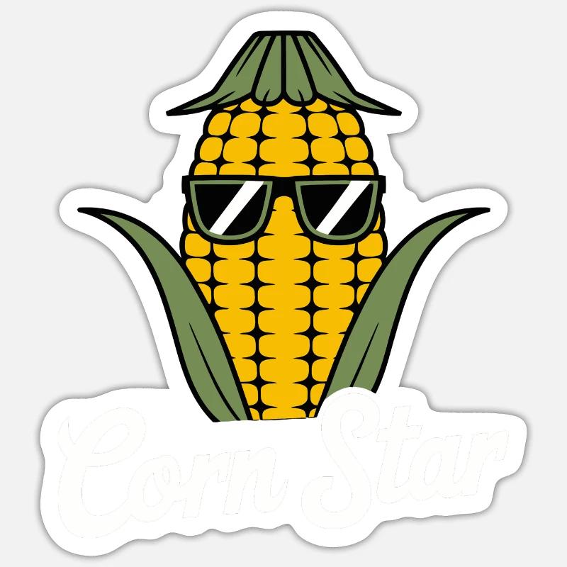 Graphique de l’étoile de maïs - Sticker taille S (10 x 10 cm) - blanc mat
