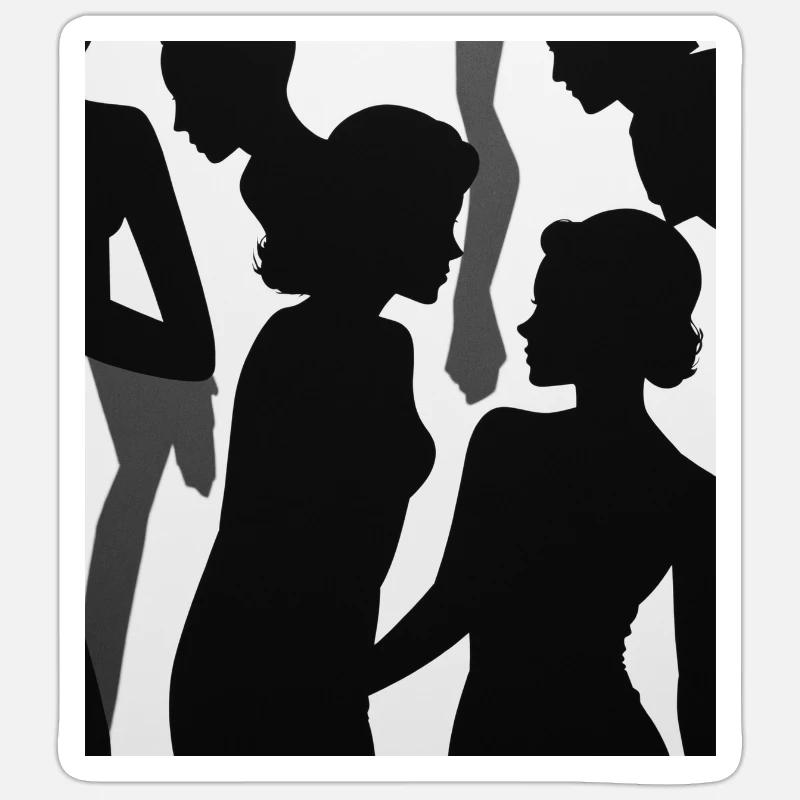 Schatten der Figur Sticker Größe S (10 x 10 cm)