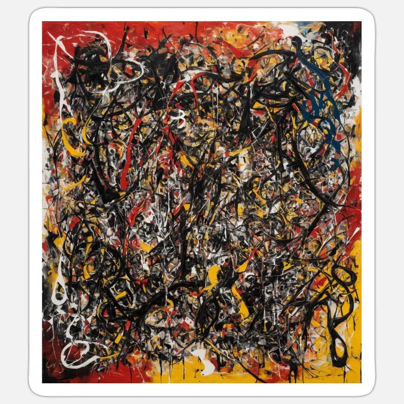 Abstrakt - Sticker Größe S (10 x 10 cm) - Mattweiß