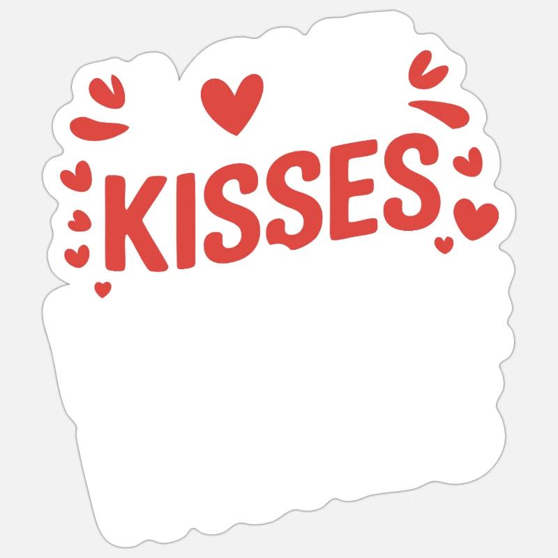 La Saint-Valentin en lettres - Sticker taille S (10 x 10 cm) - blanc mat