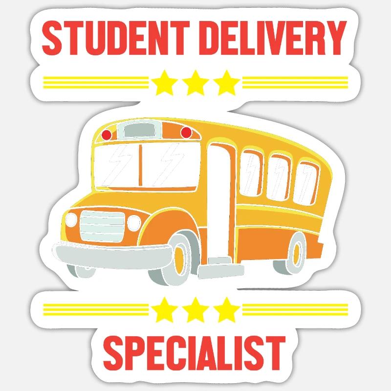 Schulbusfahrer Schulbus - Sticker Größe S (10 x 10 cm) - Mattweiß