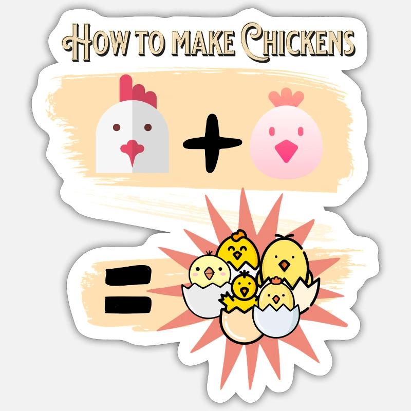 Comment les poulets sont faits ! Sticker taille S (10 x 10 cm)