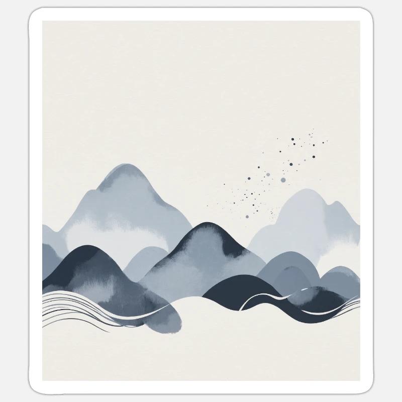 Abstract Mountains Sticker size S (10 x 10 cm)