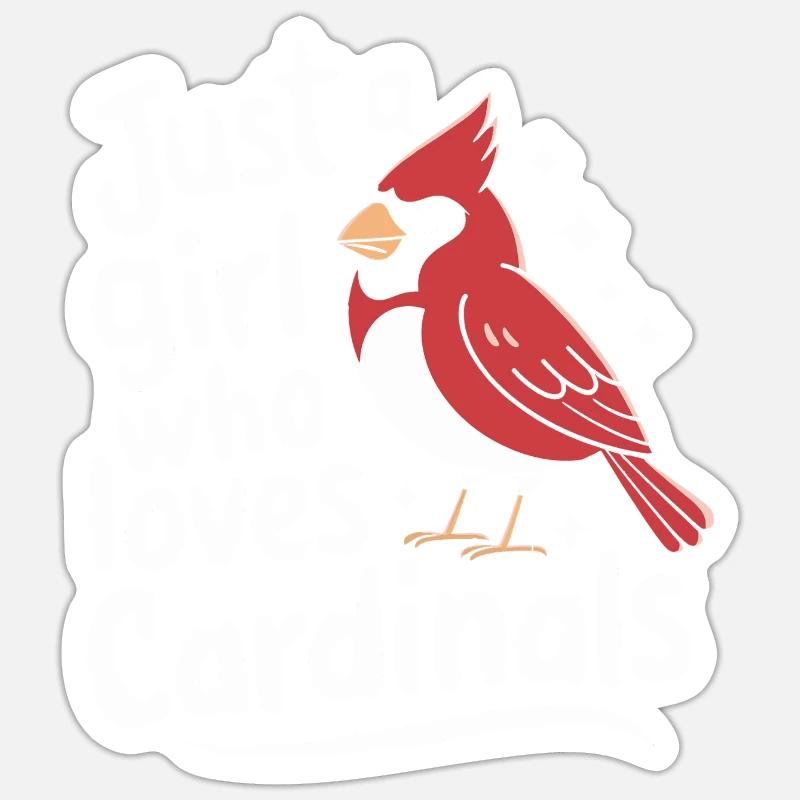 Kardinal Rotkardinal Vogel Roter Kardinal - Sticker Größe S (10 x 10 cm) - Mattweiß