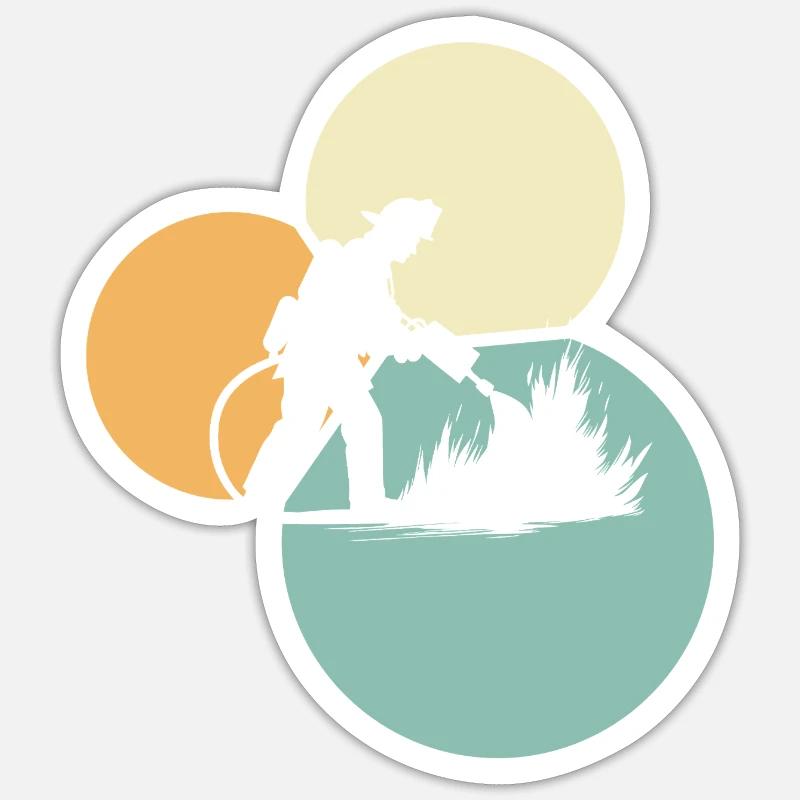 Pompier Pompier Pompier - Sticker taille S (10 x 10 cm) - blanc mat