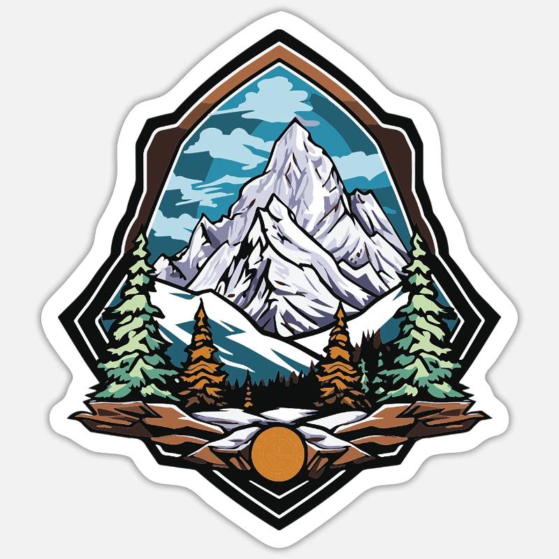 Mountains Mountains Nature - Sticker size S (10 x 10 cm) - white matte