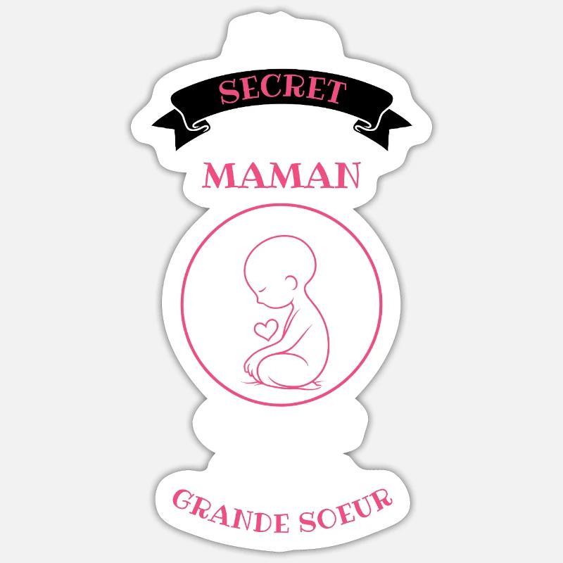 Maman surprise bébé Rire stylé Sticker taille S (10 x 10 cm)