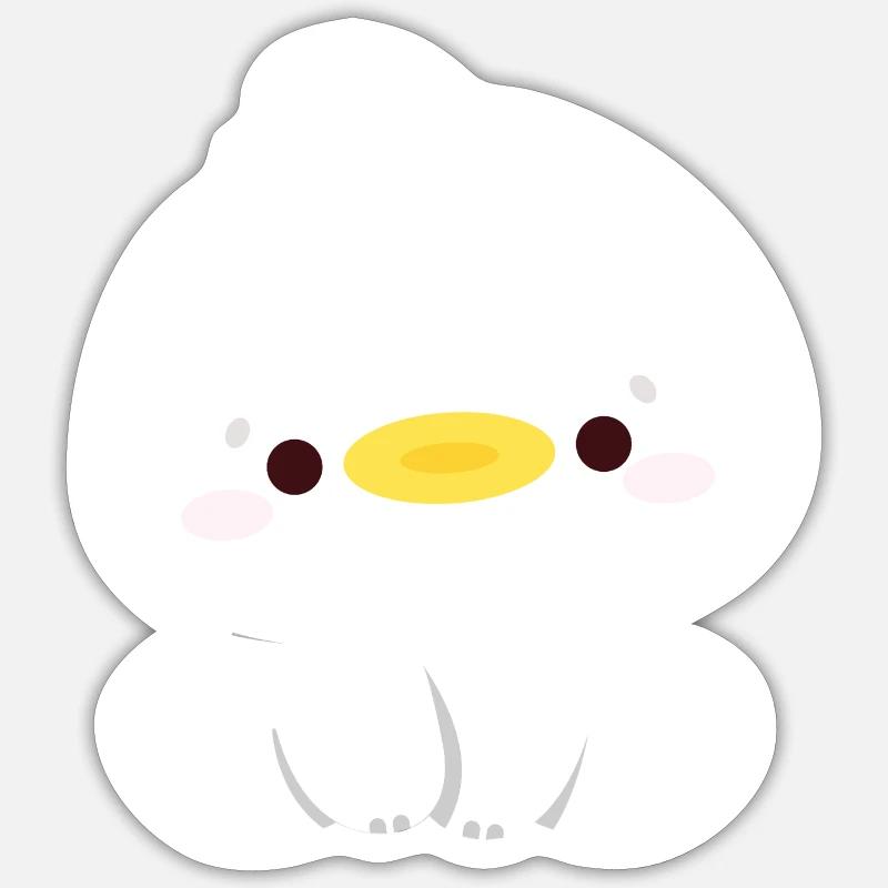 Canard mignon - Sticker taille S (10 x 10 cm) - blanc mat