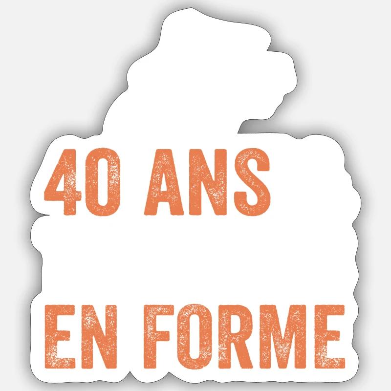 40th anniversary gift Bicycle - Sticker size S (10 x 10 cm) - white matte