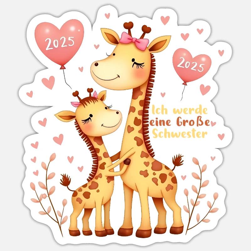 Ich werde große Schwester 2025 Sticker Größe S (10 x 10 cm)