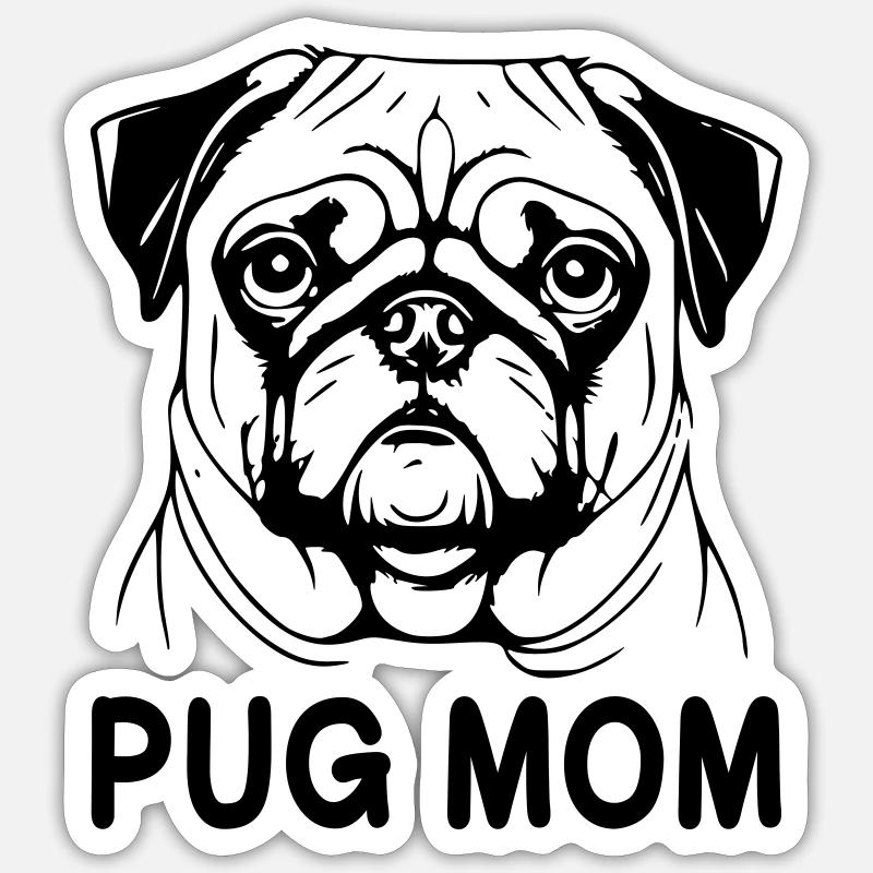 Maman carlin - Sticker taille S (10 x 10 cm) - blanc mat
