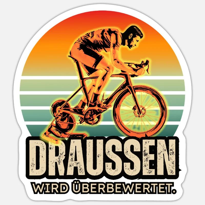 Tshirt Indoor-Training: Draußen wird überbewertet! Sticker Größe S (10 x 10 cm)