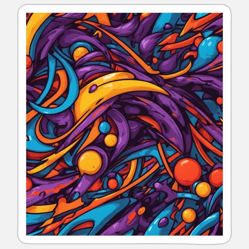 Composition de couleurs abstraite Sticker taille S (10 x 10 cm)