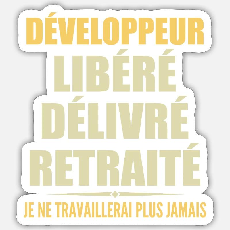 Developer Celebrates Retirement with Humorous Gift Sticker size S (10 x 10 cm)