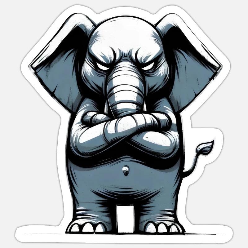 Elephant Bad Guy Sticker size S (10 x 10 cm)