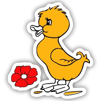 Easter chicks Happy Easter - Sticker size S (10 x 10 cm) - white matte - Front