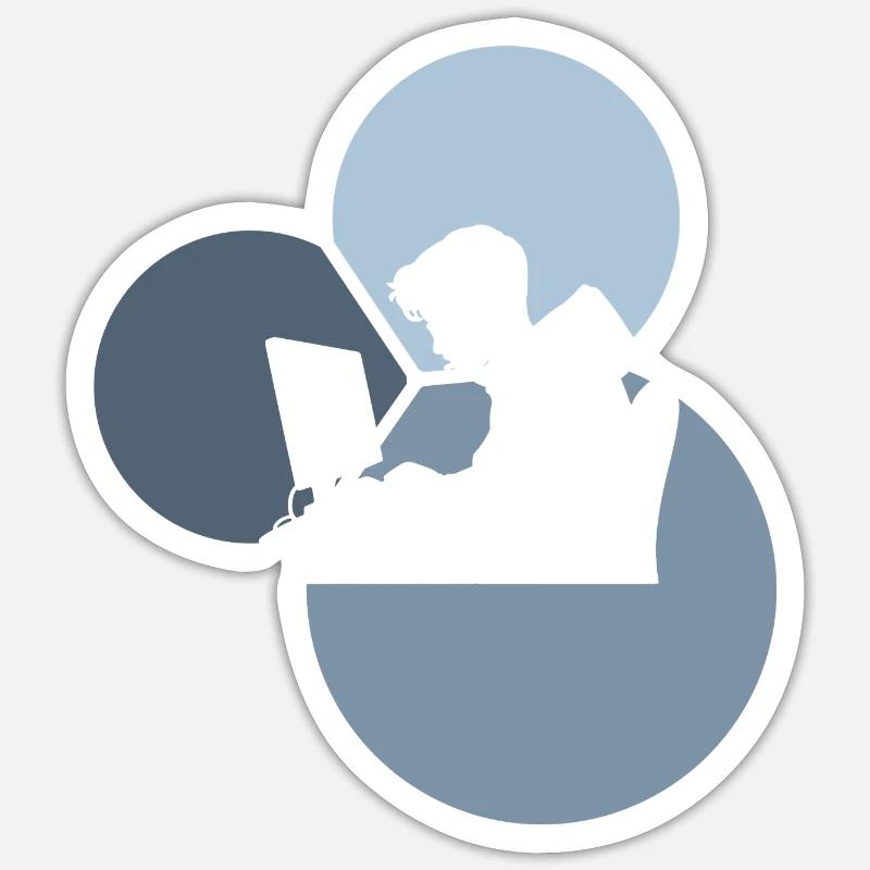 Hacker Computer Science Student - Sticker size S (10 x 10 cm) - white matte