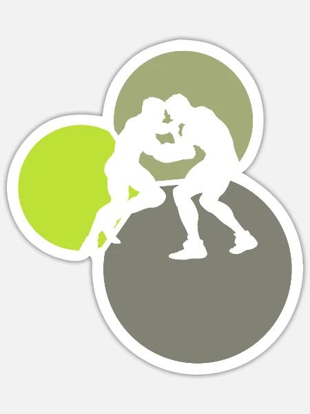 Kampfsport Kampfkunst Wrestler - Sticker Größe S (10 x 10 cm) - Mattweiß