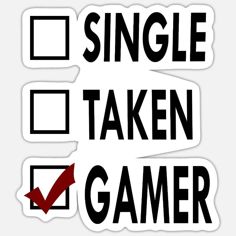 SINGLE noir blanc GMER - Sticker taille S (10 x 10 cm) - blanc mat