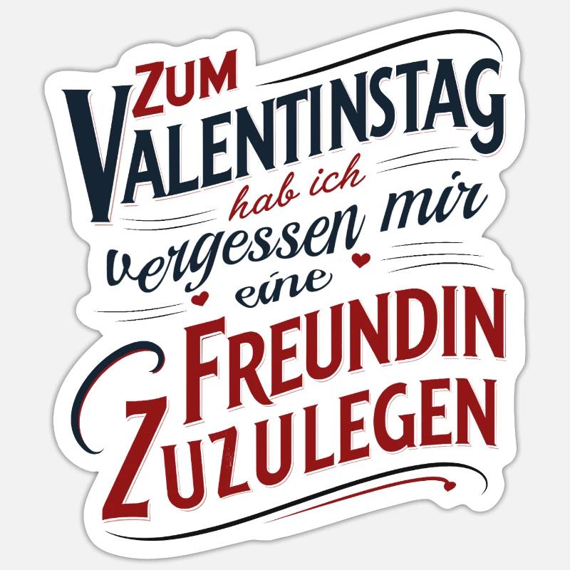 Valentinsdag Ingen kæreste - Sticker størrelse S (10 x 10 cm) - mat hvid