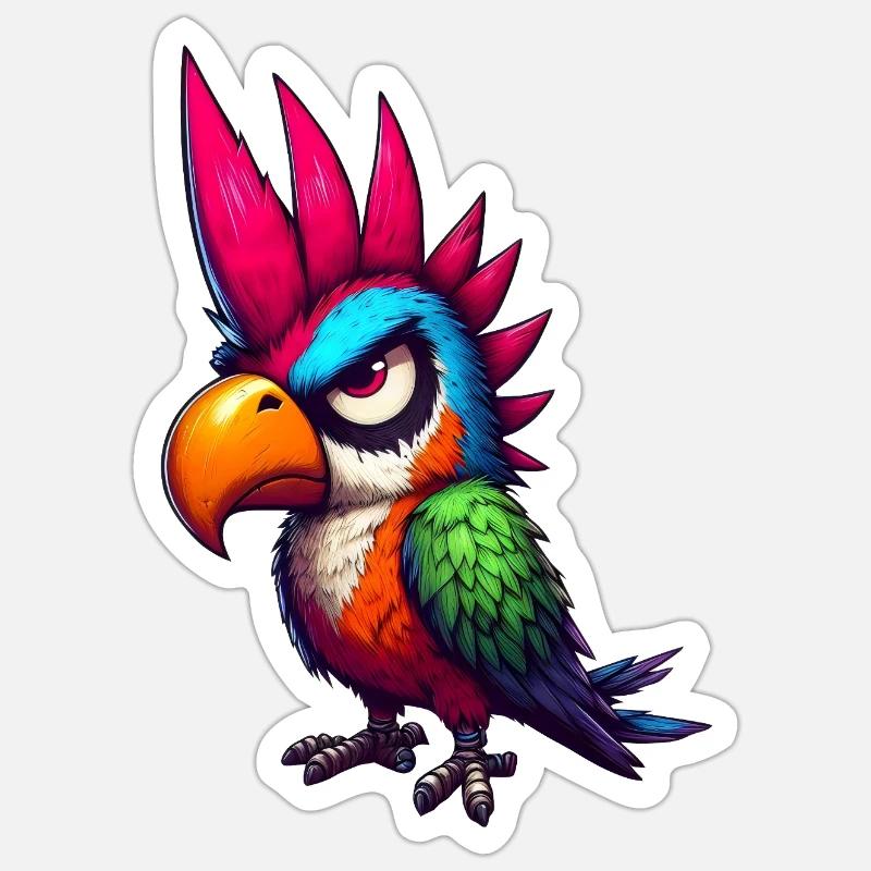 Punk Parrot - Sticker size S (10 x 10 cm) - white matte
