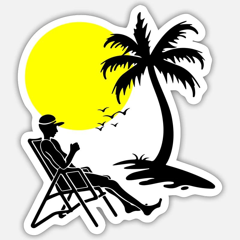 Summer Relaxing Holidays - Sticker size S (10 x 10 cm) - white matte