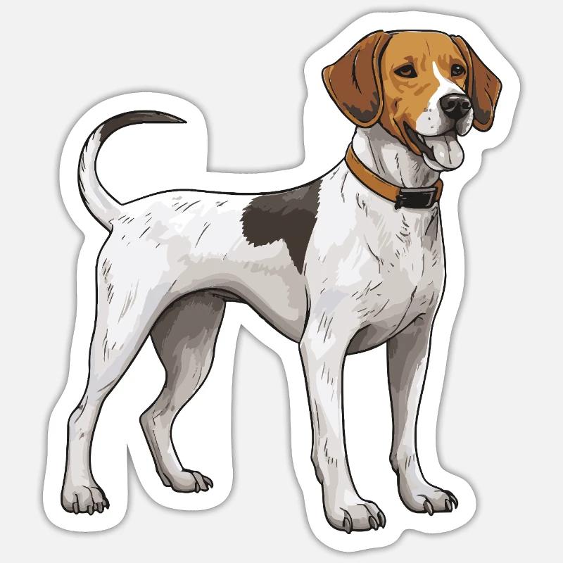 Beagle Hund - Sticker Größe S (10 x 10 cm) - Mattweiß