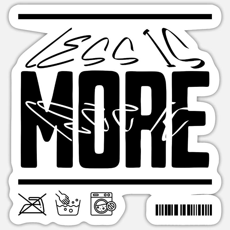 Less is more - Sticker size S (10 x 10 cm) - white matte