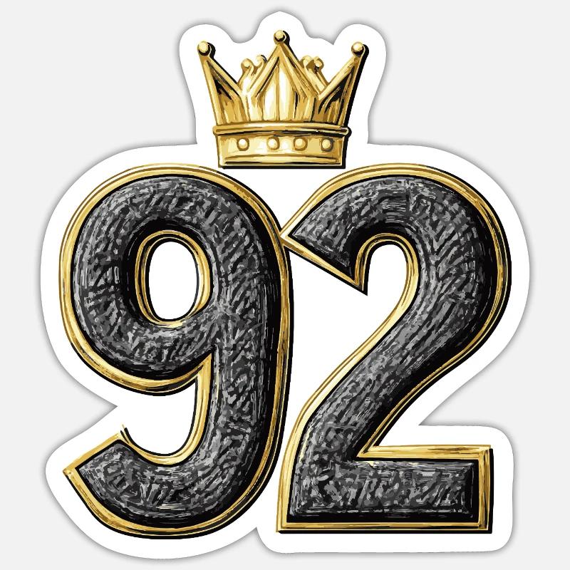 92 Number Krone - Sticker size S (10 x 10 cm) - white matte