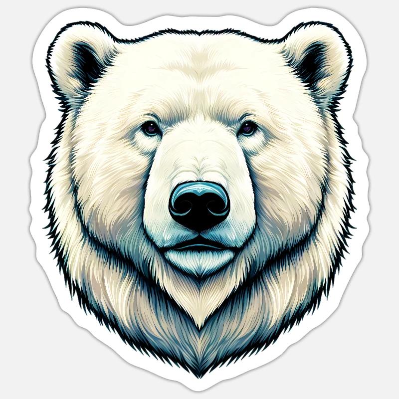 Weißer Eisbär - Sticker Größe S (10 x 10 cm) - Mattweiß