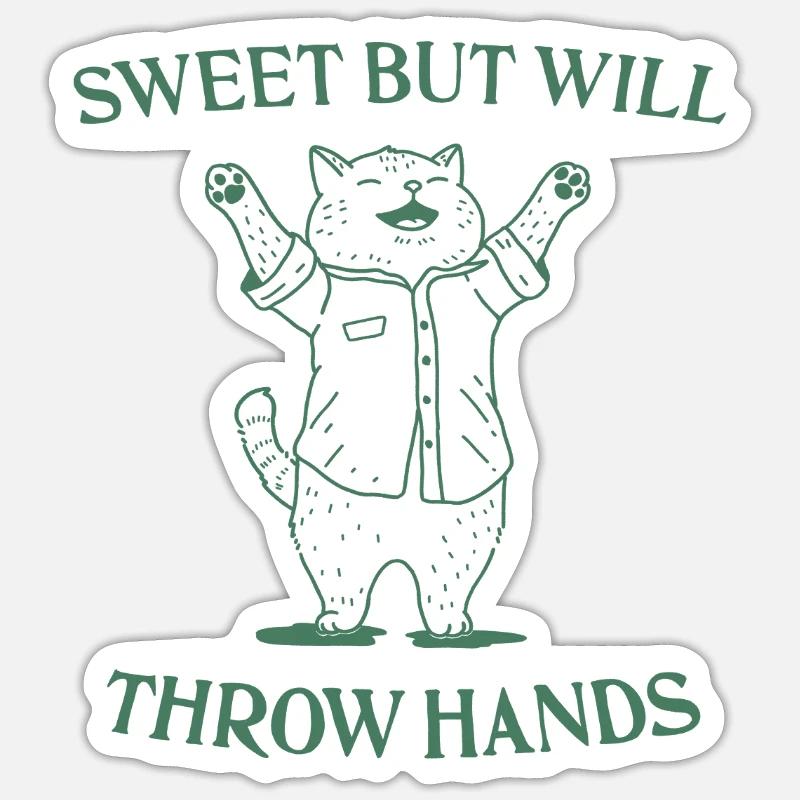 Throw Hands - Sticker size S (10 x 10 cm) - white matte