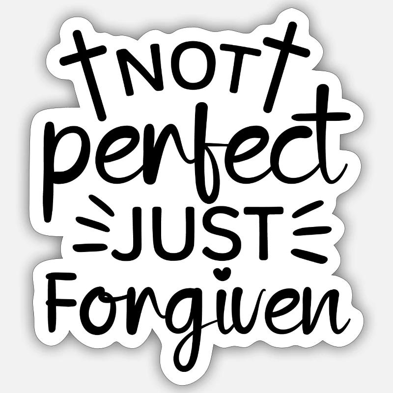 Pas parfait, juste pardonné - Sticker taille S (10 x 10 cm) - blanc mat