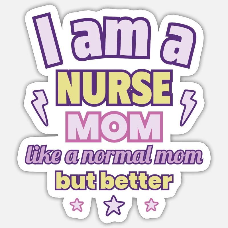 Krankenschwester-Mama, Muttertagsgeschenk Sticker Größe S (10 x 10 cm)