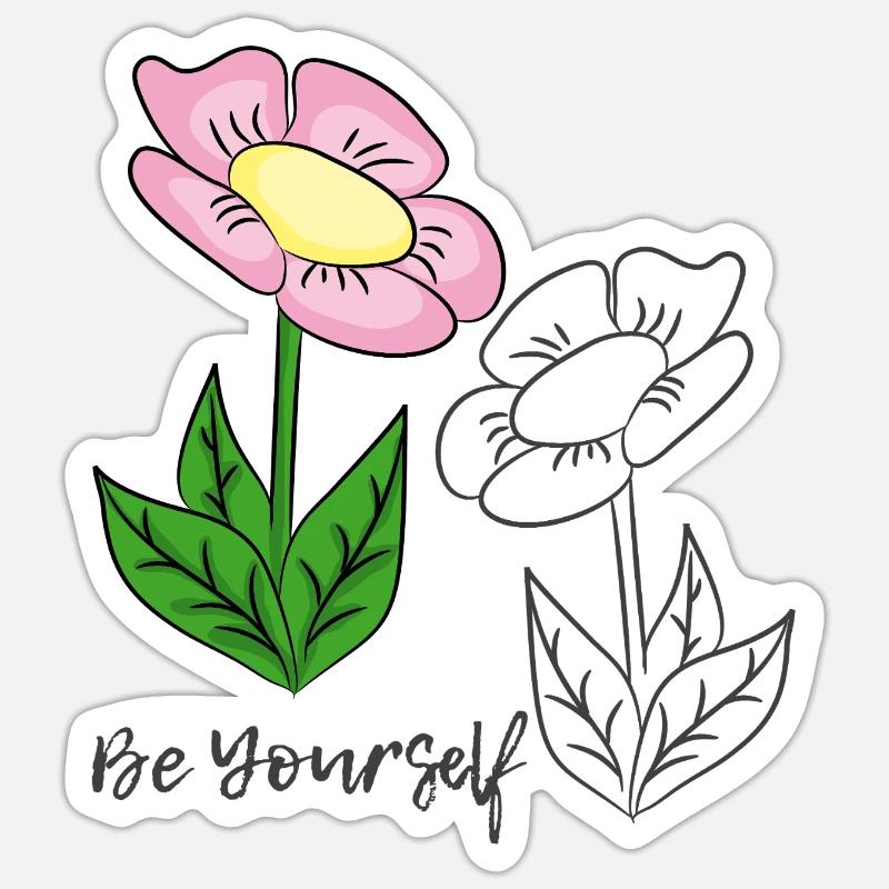 be yourself - Sticker size S (10 x 10 cm) - white matte