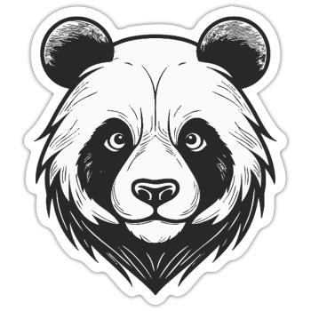 Bärengesicht mit Wildtier-Charme - Sticker Größe S (10 x 10 cm) - Mattweiß - Vorne