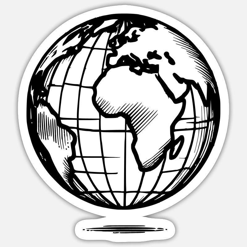 Sketch Globe Sticker Größe S (10 x 10 cm)