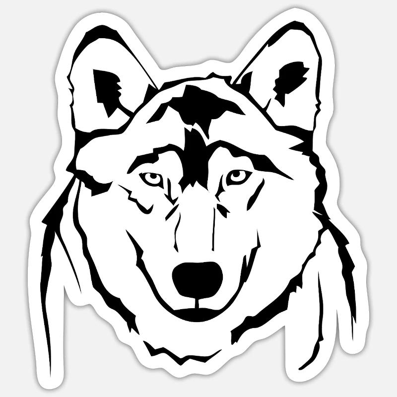 Wolf - Sticker size S (10 x 10 cm) - white matte