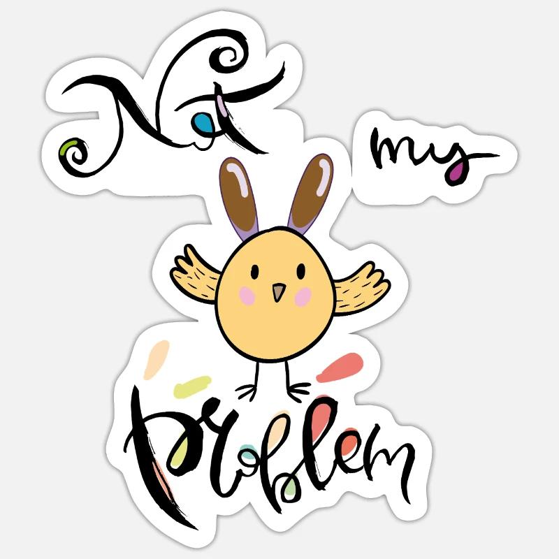 Pâques, ce n’est pas mon problème - Sticker taille S (10 x 10 cm) - blanc mat