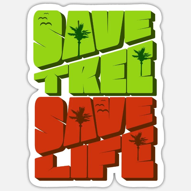 safe tree - Sticker Größe S (10 x 10 cm) - Mattweiß