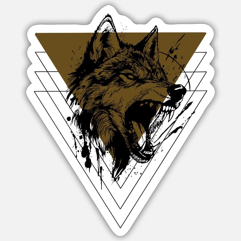 WOLF - Sticker Größe S (10 x 10 cm) - Mattweiß