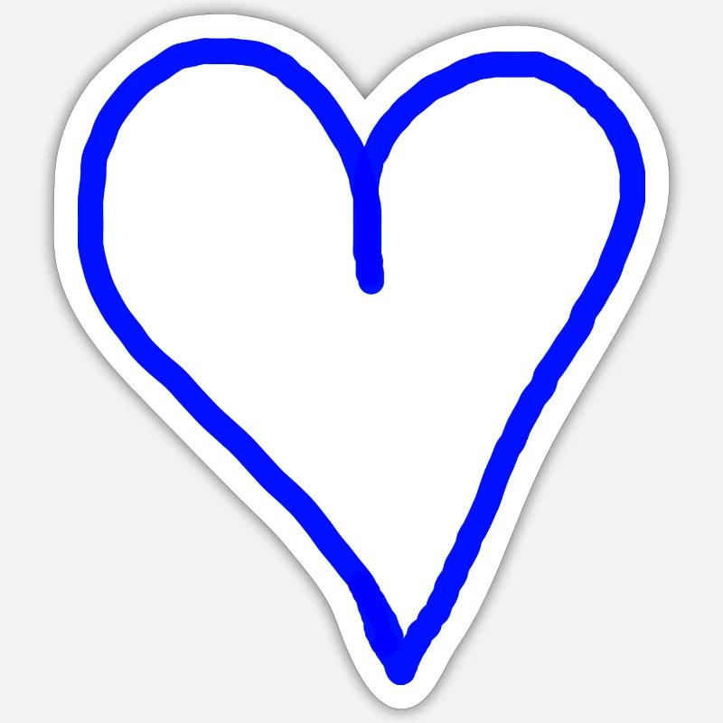 Herz blau Geschenkidee - Sticker Größe S (10 x 10 cm) - Mattweiß