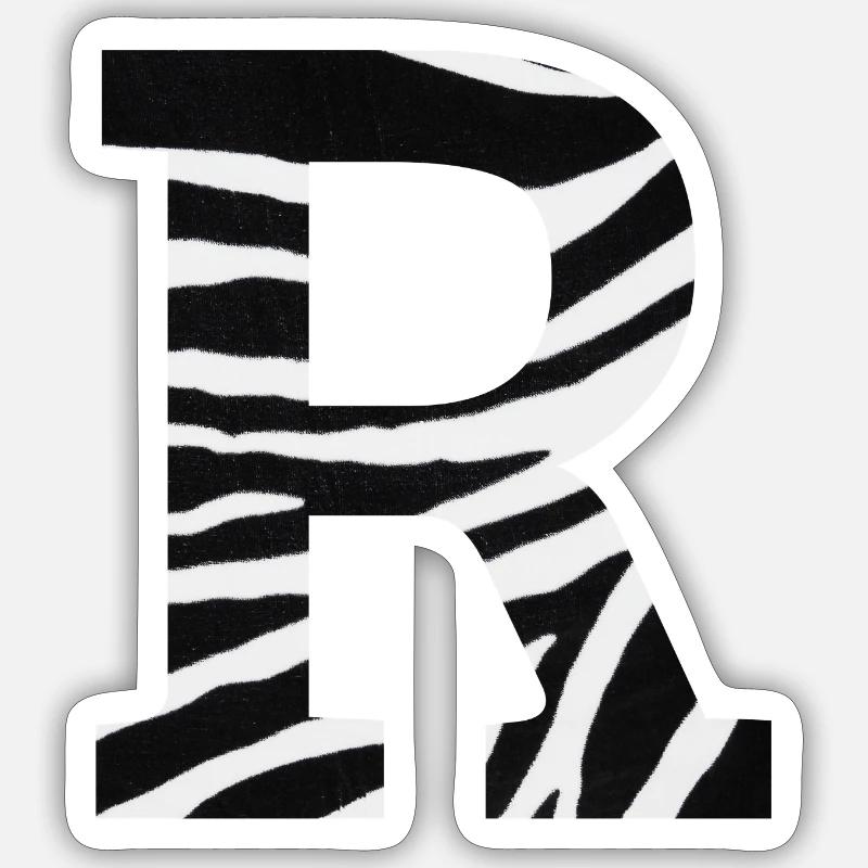 Buchstabe r zebra - Sticker Größe S (10 x 10 cm) - Mattweiß
