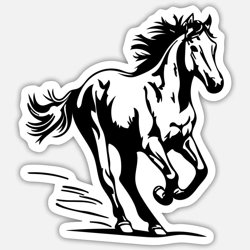 Pferd - Sticker Größe S (10 x 10 cm) - Mattweiß
