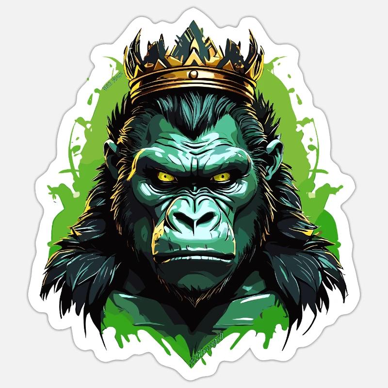 Gorilla - Sticker size S (10 x 10 cm) - white matte